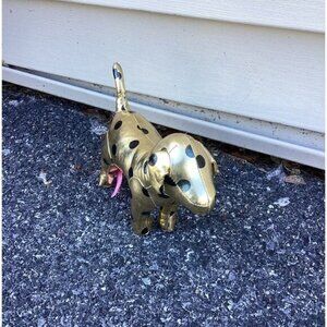 Victoria's Secret PINK Metallic Gold w/ Black Polka Dots Dog, 6” Tall